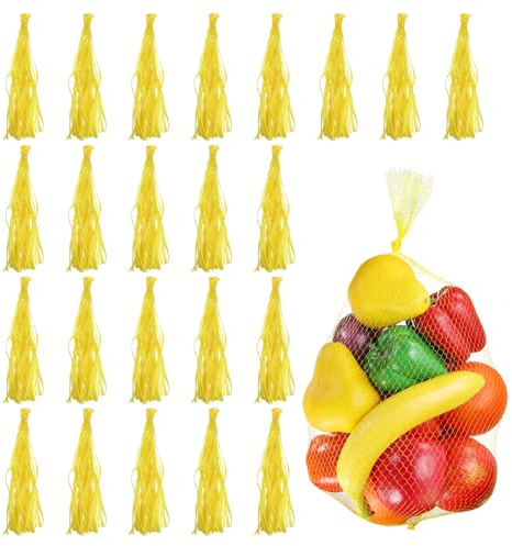 QUARKZMAN 150pcs Sacs D'incubation D'oeufs, 20 Pouces Filet en Nylon Réutilisable Sacs À Produits Filet Solide Élastique Sacs en Plastique pour Faire Bouillir Les pour Stockage, Jaune