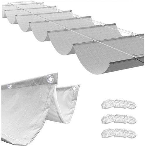 Waterproof UV Resistant Retractable Sun Shade Sail Canopy for Garden Patio Sunroom - Light Gray 2x9m Outdoor Shade Cloth for Rain Protection