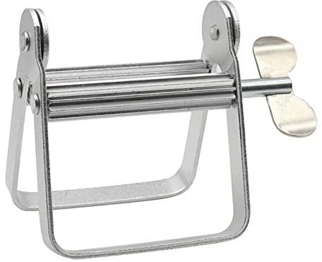 Fauitay Metal Toothpaste Tube Squeezer, Paint Tube Wringer with Iron Handle for Cosmetics Hair Dye Artist Salon Aluminum Body Dispenser
