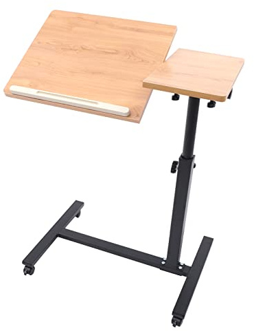 Taozhiyy laptopbord justerbar höjd 58–90 cm med 360° roterande funktion och 4 bromshjul mobilt sidobord för kontor vardagsrum sovrum
