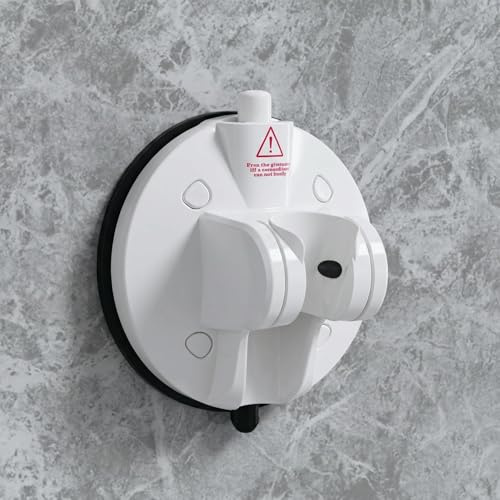 MagicBox Duschkopfhalterung Saugnapf mit Farbindikator, Duschhalterung ohne Bohren 85° Verstellwinkel, Duschkopfhalter Vakuum Saugnapf für Wohnwagen, Fliesen, Glas geeignet für G1/2 Duschkopfanschluss