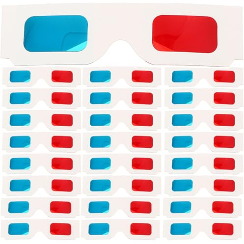 TOYZFRIENDY 60 Occhiali 3d Anaglifici Usa e Getta in Carta, Set Cinema Rosso Blu per Film e Giochi, 3d Visione per Compleanni, Festival e Uso Quotidiano