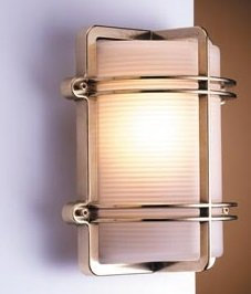 Licht-Erlebnisse LED Wandlampe TOMASO Messing Glas IP54 3000K maritime Außenlampe Antik Außenwand Haus Eingang