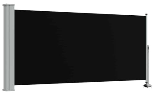 vidaXL Seitenmarkise Ausziehbar 120x300 cm Schwarz Sichtschutz Sonnenschutz