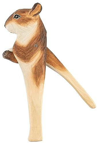 WILDLIFEGARDEN WG4996 Nussknacker Eichhörnchen - Dekorativer Handgeschnitzter Nussknacker