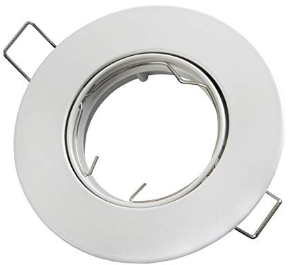 LED Line® Einbaustrahler GU10 Einbaurahmen Ø80mm Bohrloch Aluminium inkl. GU5.3 Fassung für LED Leuchtmittel 50mm LED Lampen G4 MR11 MR16, Weiß Rund