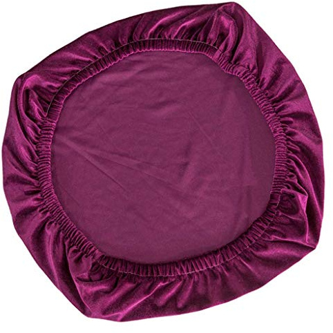 Tubayia 2 Stück Stretch Stuhl Sitzbezug Samt Hocker Hülle Barhocker Schonbezug Schutzhülle (Viola Scuro)