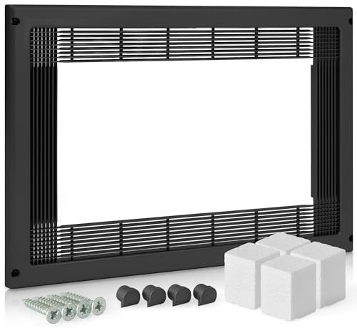 AZERODESIGN - Telaio a microonde- 40 x 60 cm -22 mm di spessore-include viti- coperchi e 4 tasselli in polietilene- Telaio microonde nero - Griglia ritagliabile