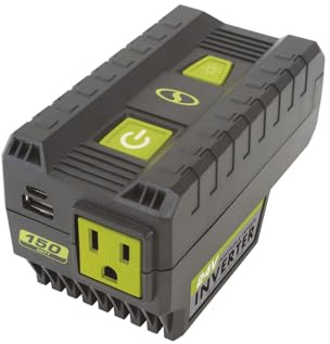 Sun Joe 24V-150WI-CT 24-Volt IONMAX Cordless Portable Powered Inverter, w/USB Type A+C, AC Outlet, & LED Light, 150-Watt, Tool Only
