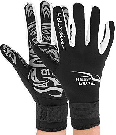 Alomejor 2 Mm Neopren-Tauchhandschuhe Halten Warm, rutschfeste Tauchhandschuhe, Neoprenanzug- Zum Schwimmen, Tauchen, Schnorcheln für Erwachsene(L-Schwarz)