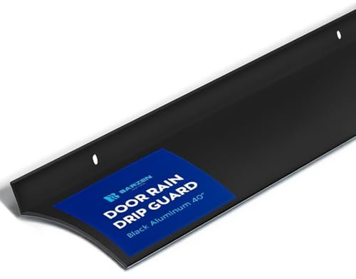 Barzen Door Rain Drip Guard - Window Guards for House, 2.5 Inches Deflector - Diverter Edge - 40 Inches Long, Aluminum Black Finish