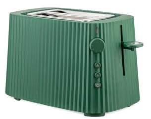 Alessi Plissé MDL08GR/UK - Design Toaster, Six Browning Levels, in Thermoplastic Resin, English Plug 850 W, Green