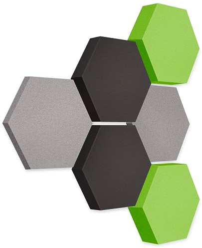 platino24 Akustikpaneele 6 Elemente Edition LOFT 3D I Ø 300mm Akustikplatten Schalldämmung Wand & Decke I Akustikschaum Schall-Absorber aus Basotect 30-70mm mit farbiger Akustikbeschichtung