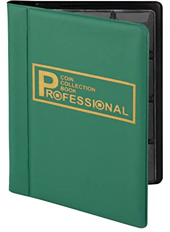 LTZGO Münzen Aufbewahrung, 120 Stück Euro Münzen Sammelalbum Münzalbum, 20 25 27mm Coin Album Münzenalbum für Münzsammlung Zubehör, Geldwährung, Pfennige, Penny, Viertel (Grün)