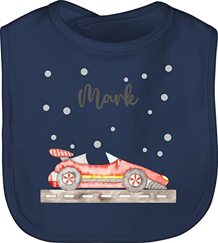 Baby Lätzchen - Auto - Rennsemmel Flitzer Rennfahrzeug Rennsportwagen Sportwagen Rennwagen Rennauto - Unisize - Navy Blau - autos name latz automotiv und und. aufdruck personalisierte