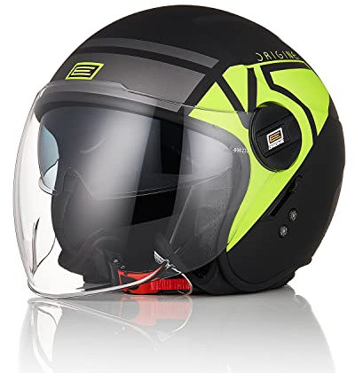 ORIGINE Motorrad Helm Jet Helm Scooter mit Doppelvisier genehmigt ECE 22-06
