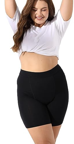 Goat Union Period Underwear 5” Boy shorts/Boxer Briefs, High Waist/Heavy Flow w/Organic Cotton Lining, Black, 2XL 1PC