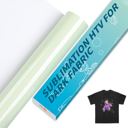 HTVRONT Sublimazione HTV per tessuto scuro/chiaro - Vinile a sublimazione lucido 30,5 x 30,5 m per magliette - Lavora insieme con carta a sublimazione Stampa a sublimazione InkHeat