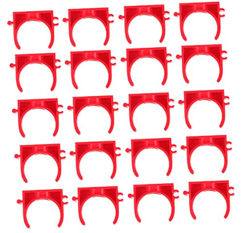 Housoutil 100pcs PVC Water Clamps Clips Tubing Hose Hanger Support 20MM Plastic Accessories for Wire Cable Conduit Fixing Red