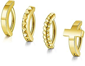 JSDDE 4er Bauchnabelpiercing Ring mit Kristall 1.6mm/14ga 10mm Bauch Clicker Piercing Bauchnabelringe