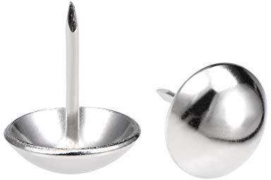 DOWNER Polsternägel, Daumen-Reißzwecken, dekorative Reißzwecken for Möbel, 30 Stück, Polsternägel, 16 mm Kopfdurchmesser, runde Daumen-Reißzwecken aus Edelstahl