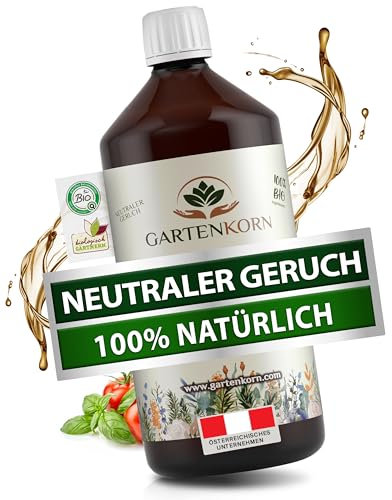 Gartenkorn Bio-Pflanzen- Booster für Zimmerpflanzen, Obst & Gemüse - organischer Pflanzendünger flüssig für Gartenpflanzen, Gemüsebeet, Hochbeet, Kräuter - Blumendünger & Gemüsedünger (1000ml)