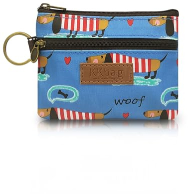 WisePoint Porte-monnaie étanche avec porte-clés, joli petit porte-monnaie, sac de rangement pour pièces de monnaie, cartes, bleu clair, Porte-monnaie