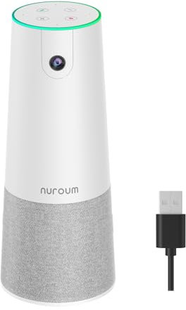 Nuroum C20 Cámara de Videoconferencia con Micrófono y Altavoz, 3-in-1 Cámara Web 1080P Full HD, 100° Ultra Gran Angular Webcam con Reducción de Ruido, USB-A para Zoom/Skype/Teams/Mac/PC/Windows