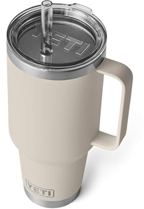 YETI Rambler Straw Mug, Stainless Steel Vacuum Insulated Mug with Stronghold Lid, Cape Taupe, 42 oz (1.2 l)