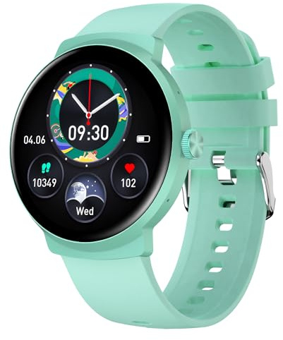 Smart Watches for Women, 1.39 Round Touchscreen Smartwatch with Heart Rate/SpO2/Sleep Monitor, Make/Answer Calls, 100+ Sports Modes, Waterproof Fitness Watch for iPhone Android Compatible (Green)
