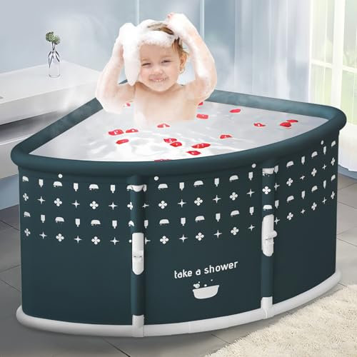 kiskick Zylinder-faltbare Badewanne, Eckbadewanne, Weiß, PVC, Faltbare Badewanne, Freistehend, Fächerförmig, Modern, Poliert