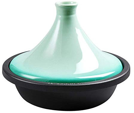 Cast Iron Moroccan Tagine Pot, Casserole Dishes with Lids Lead Free Cooking Tagine, Enameled Cast Iron Tagine Pot with Ceramic Lid 10.6 Tagine Cooking Pot (Blue)
