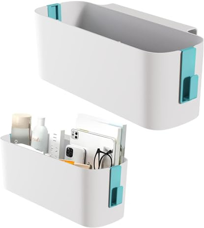 2 Stück Bett Organizer Zum Einhängen,Hängebett Organizer Aufbewahrungskorb, | Nachttisch Bett Bettablage Betttasche Boxen mit 2 Abnehmbarer Haken für Büro, Schule, Zuhause, Wohnheim, Etagenbett
