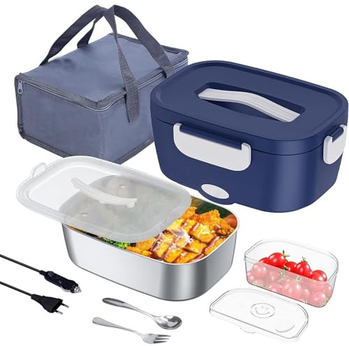 NOPIEJD Scaldavivande per Camionisti, Contenitore per Alimenti Riscaldato, Contenitori per Alimenti Caldi per Contenitori per Il Pranzo, Riscaldamento Rapido Riempito d'Acqua da 1,5 Litri, Adatto PE