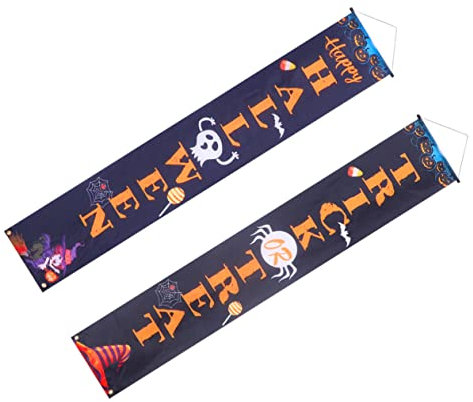 Amosfun Einzigartige Kürbis-halloween-veranda-licht Lebendige Hängeflagge Für Türdekoration
