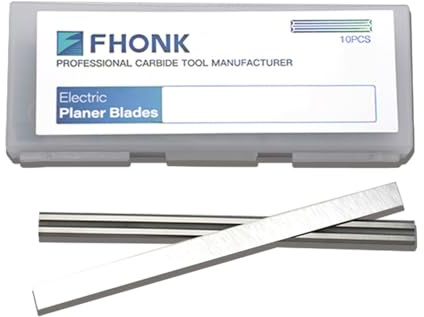 FHONK 3-1/4inch Carbide Hand Planer Replacement Blades, for Woodturning Replacement Cutter Knives, for Craftsman, Bosch, Milwaukee, Makita, DeWalt, Ryobi 3-1/4 Planer, 10-Pack (82x5.5x1.1)