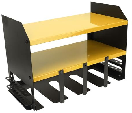 Organisateur d'Outils électriques, Shel de Rangement à Outils électriques à Montage Mural avec 4 Emplacements, Porte-rack de Rangement Compacte du Porte-forage, Porte-stockage de Garage pour (YELLOW)
