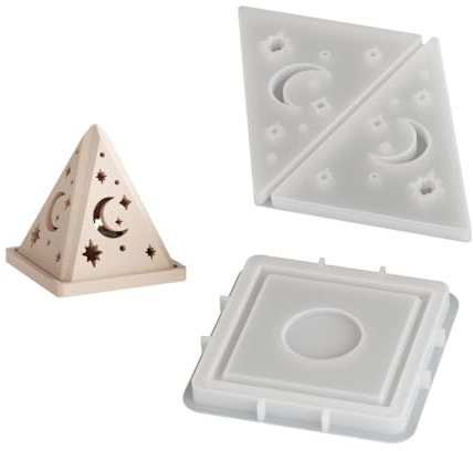 Stampo in silicone a forma di piramide a rilascio facile per progetti unici di portacandele fai da te