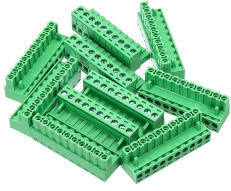 sourcing map Lot de 10 connecteurs de bornier à vis à 10 broches pour montage sur circuit imprimé 5,08 mm pour appareils ménagers, projets industriels