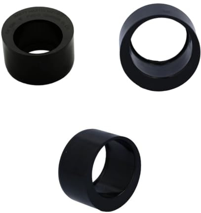 PVC Reducer Pipe Fitting, 50mm to 40mm, Black, Pack of 3