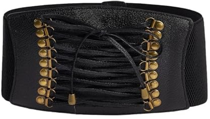DUNSBY Korsage Damen Plus Size Designer-Gürtel for Frauen, breiter, großer Stretch-Kummerbund, weiblicher Taillen-Schwarz-Korsett-Gürtel