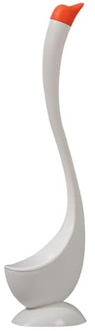 Escobilla de inodoro y émbolo de mango largo con eje ergonómico curvado, cabeza de cerdas densas, ahorro de espacio, organizador de baño, solución de cepillo de inodoro y émbolo con soporte