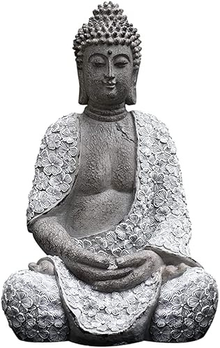 LXYAYY Zen-Buddha-Statue, wasserdicht, meditative Skulptur, Dekoration, betende sitzende Sakyamuni-Buddha-Figur, 50 cm (Größe: 50 cm)