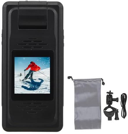 Body Camera 4K Registratore Video 12MP con Schermo 1.3 e Obiettivo Ruotabile 180° - Integrato, Uso Portatile con Clip da Indossare Ideale per Viaggi e Attività Outdoor