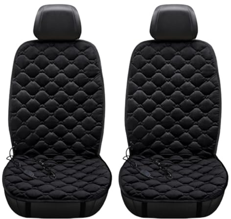 Copertine di sedile riscaldate per auto 2 pcs riscaldamento rapido Peludo di sedile per auto cuscino invernale con design non traspirante per il conducente e la vestibilità universale passeggeri