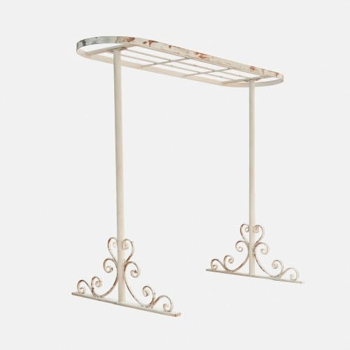 Loberon Pflanztisch-Gestell Mairoux, antikweiß | Gestell Mairoux - Ovale Rahmenform mit Aufhängestreben - mit Antik-Finish - Gartenmöbel - Gartenhelfer - Outdoor - Eisen