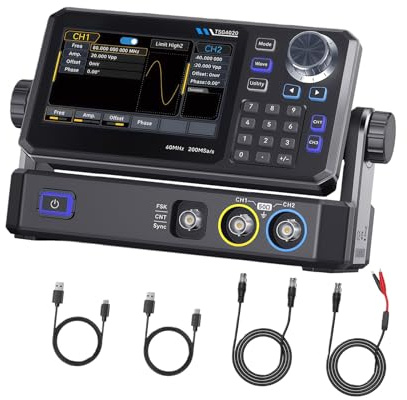 TSG6020 TSG3020 - Generador de señales de función de doble canal 30/60MHz 200MSa/s 14 bits 4.3 pulgadas pantalla táctil para pruebas electrónicas, pantalla táctil de doble canal, forma de onda