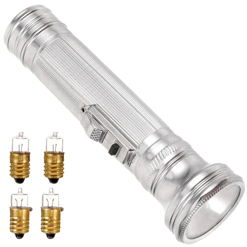 ibasenice Lampe Torche Portable en Métal Vintage, Petite Lampe de Poche 5 Ampoules, sans Piles, pour Randonnées et Loisirs en Plein Air