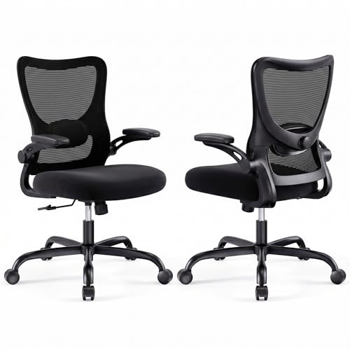Marsail Silla Escritorio Ergonómica, Silla Oficina Ergonómica Computadora, Respaldo Malla, Soporte Lumbar 2D, Reposacabezas 2D, Silla Ergonómica Escritorio, Ruedas, Reposabrazos 3D, hasta 150 kg,2pcs