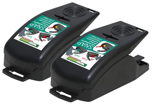 Windhager Mausefalle SNAP, Schlagfalle, Schnappfalle, wiederverwendbar, Doppelpackung 2 Stück, 05062, Schwarz